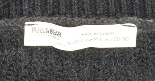 Pull & Bear Women’s Black Acrylic Knit Jumper M-L Relaxed Fit