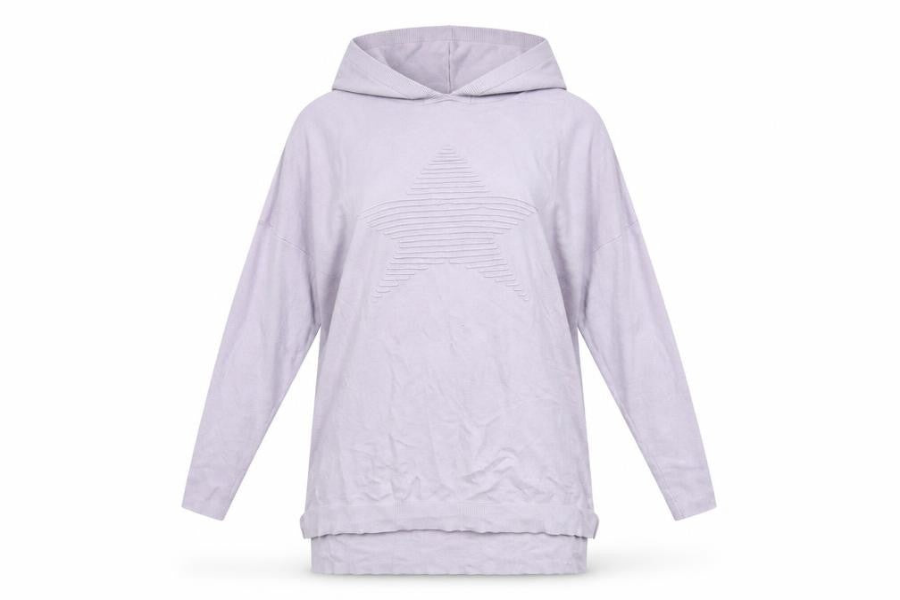 Front view of Amara Reya Women’s Lilac Hooded Pullover Sweatshirt S-M