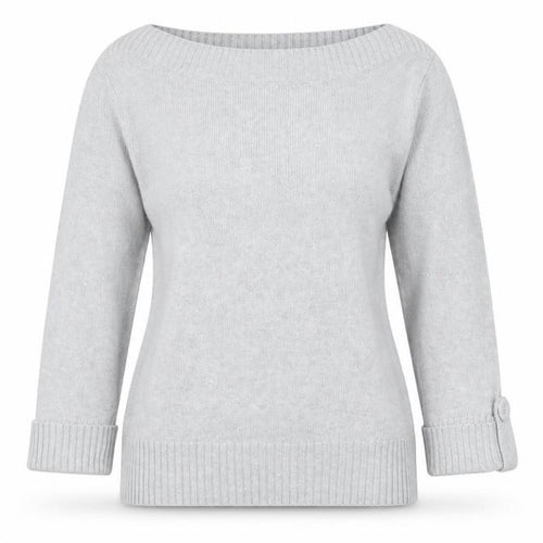 Marks and Spencer Women’s Grey Cotton Boat Neck Jumper Size 8