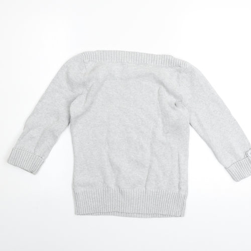 Marks and Spencer Women’s Grey Cotton Boat Neck Jumper Size 8