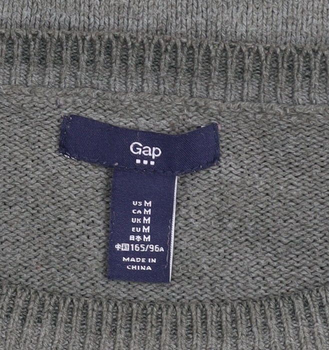 Gap Women's Green Crew Neck Long Sleeve Cotton Knit Jumper Size M