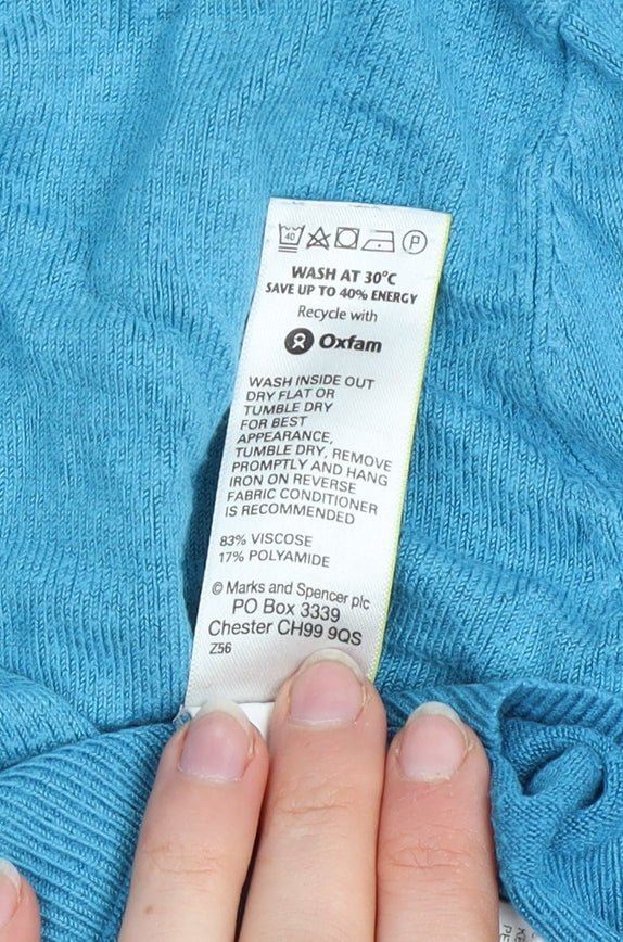 Marks and Spencer Women’s Blue Cowl Neck Pullover Jumper UK 10