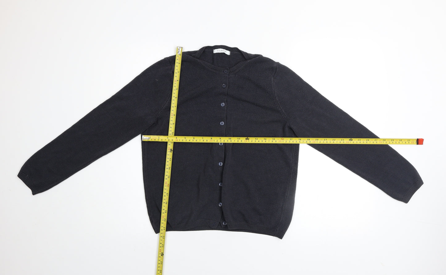 Marks and Spencer Women’s Black Crew Neck Button Cardigan Size 12