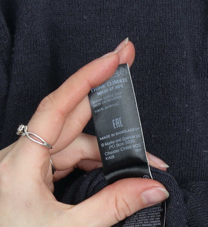 Marks and Spencer Women’s Black Crew Neck Button Cardigan Size 12