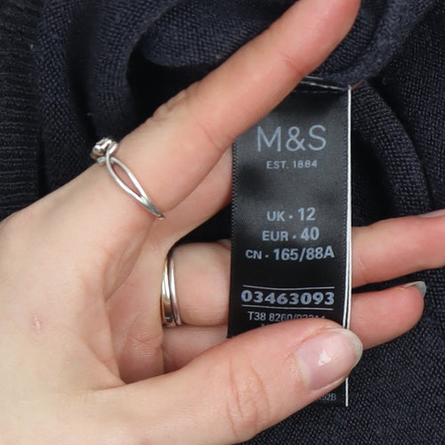 Marks and Spencer Women’s Black Crew Neck Button Cardigan Size 12