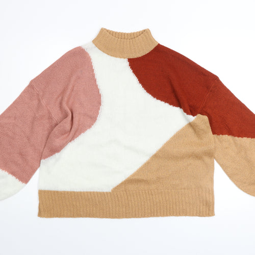 Violet Romance Women’s Multicoloured Size 12 Mock Neck Pullover Jumper