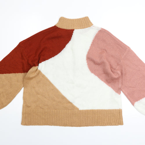 Violet Romance Women’s Multicoloured Size 12 Mock Neck Pullover Jumper