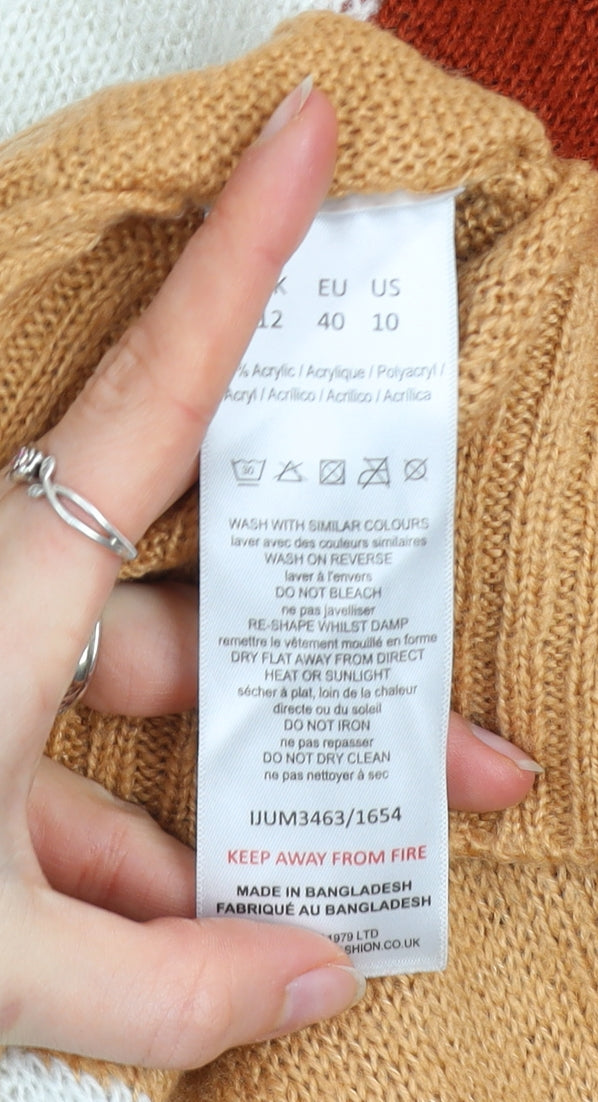 Violet Romance Women’s Multicoloured Size 12 Mock Neck Pullover Jumper