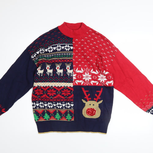 Next Men's Multicoloured Christmas Reindeer Jumper Size M Pullover