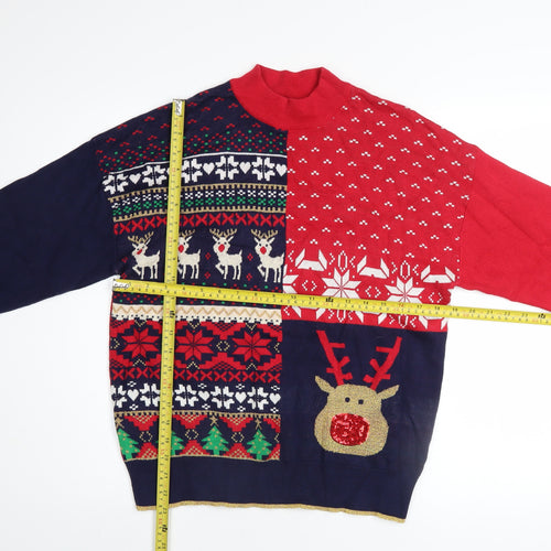 Next Men's Multicoloured Christmas Reindeer Jumper Size M Pullover