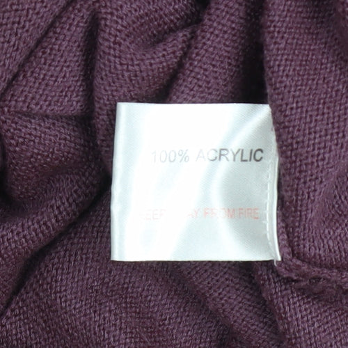 Honor Millburn EWM Womens Purple Embroidered Knit Jumper Size 18/20 Acrylic