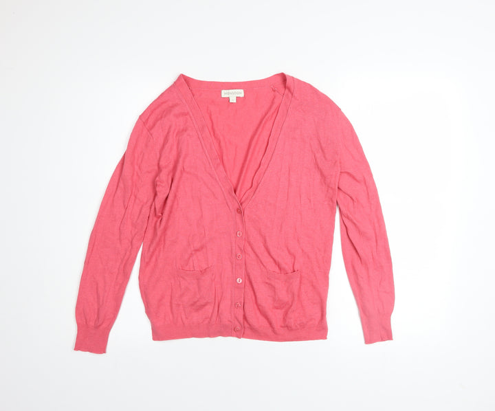 Monsoon Women's Pink V-Neck Button Cardigan Size S