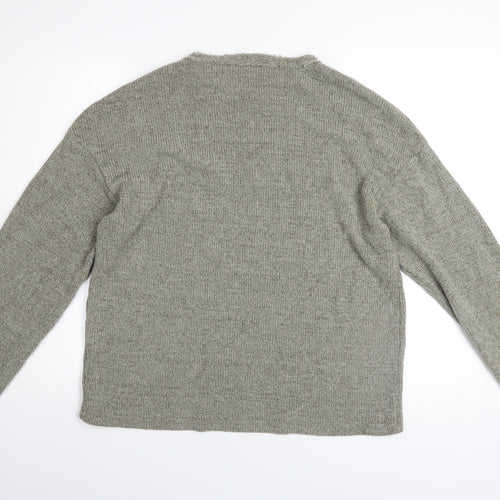 ZARA Women’s Grey Knit Pullover Jumper Size 10 Crew Neck