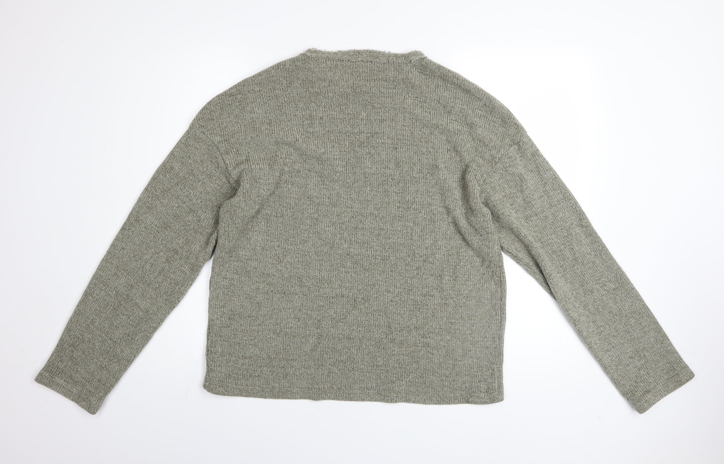 ZARA Women’s Grey Knit Pullover Jumper Size 10 Crew Neck