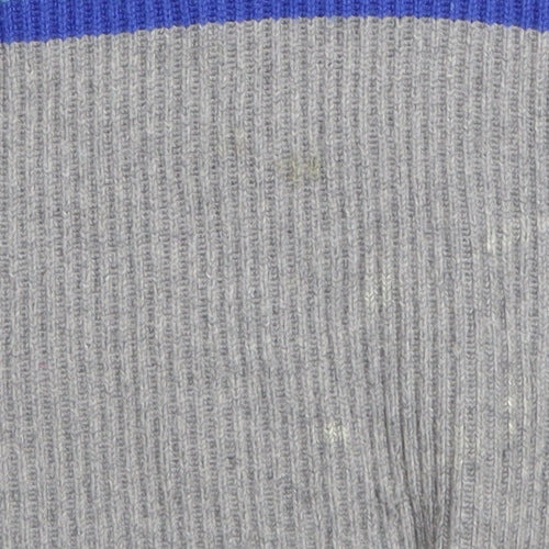 Johnnie B Girls Grey Rainbow Stripe Knit Jumper 9-10 Years Merino Blend