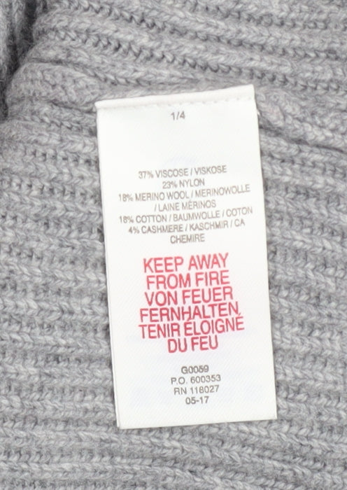 Johnnie B Girls Grey Rainbow Stripe Knit Jumper 9-10 Years Merino Blend