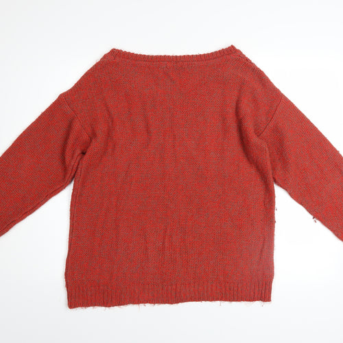 Oasis Women’s Red Cable-Knit Pullover Jumper Size L