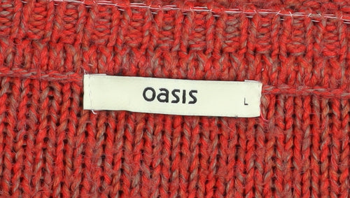 Oasis Women’s Red Cable-Knit Pullover Jumper Size L
