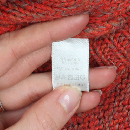Oasis Women’s Red Cable-Knit Pullover Jumper Size L