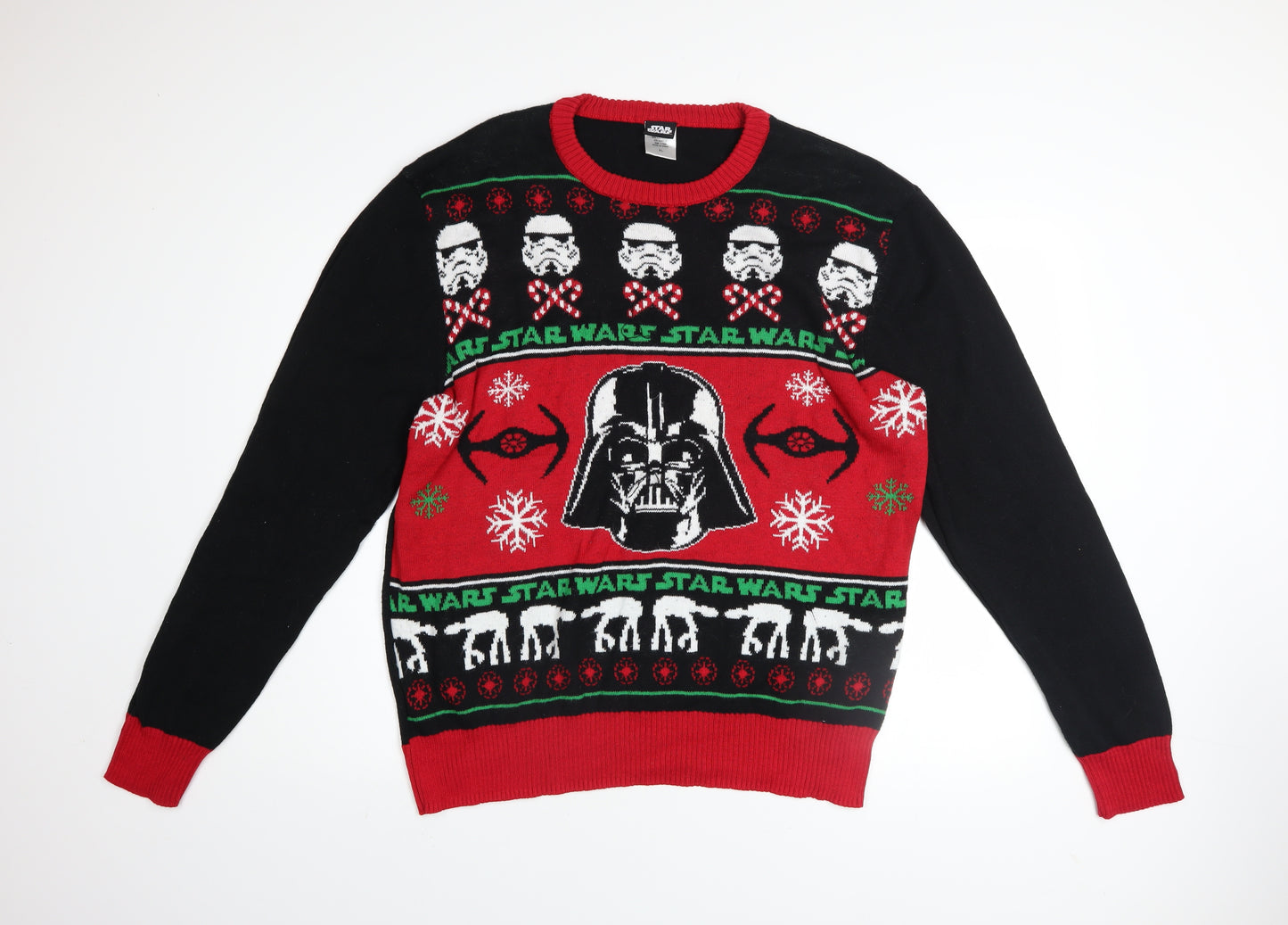 Star Wars Men's Black XL Christmas Jumper Darth Vader Crew Neck