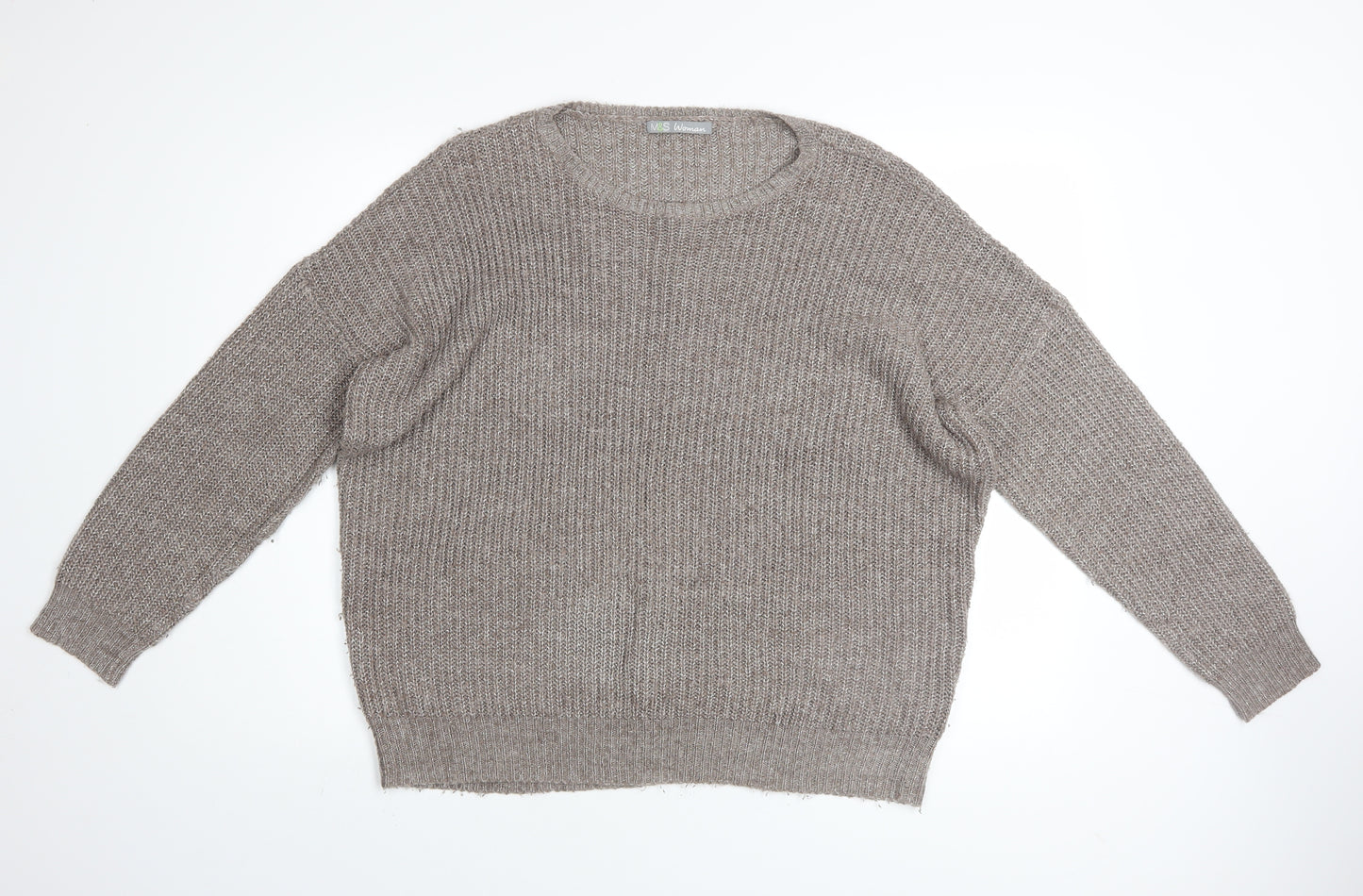 Marks and Spencer Womens Beige Size 14 Knit Pullover Jumper