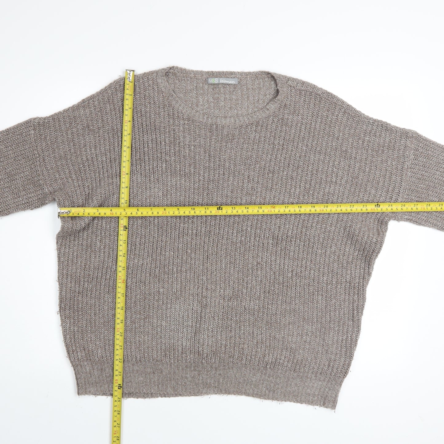 Marks and Spencer Womens Beige Size 14 Knit Pullover Jumper