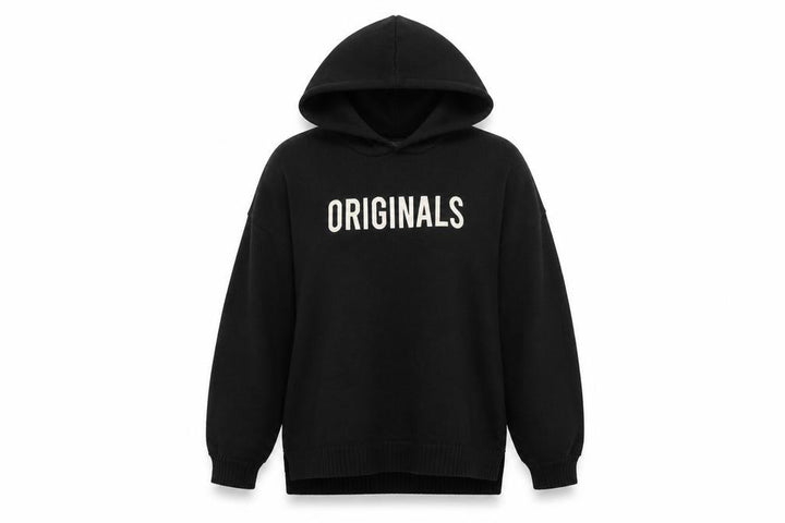 Missguided Womens Black Originals Hoodie UK 14/16 Pullover Knit Long Sleeve