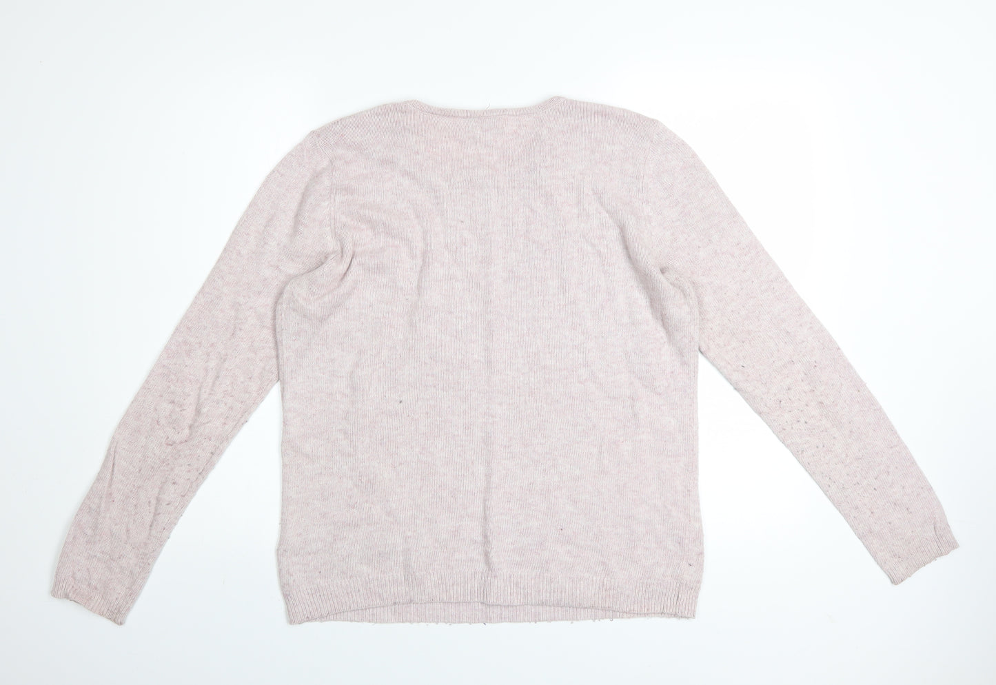 RJR John Rocha Women Pink Cotton Blend Crew Neck Jumper Size 14