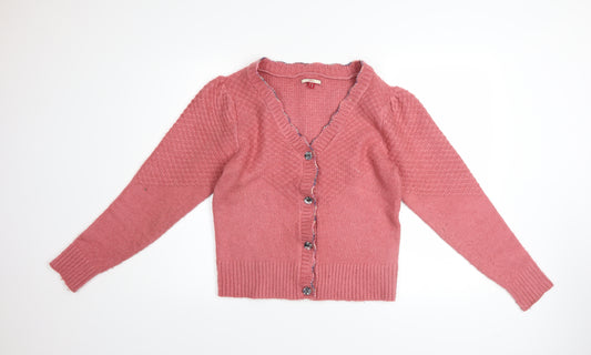 Joe Browns Women’s Pink V-Neck Long Sleeve Cardigan Size 12