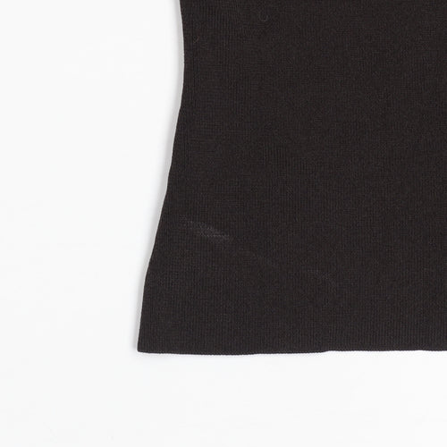 River Island Womens Black Puff Sleeve Square Neck Blouse Size 14