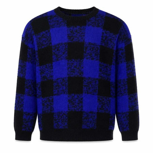 Vintage Gap Clothing Co. Men's Blue Black Wool Jumper Size S