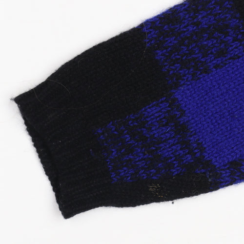 Vintage Gap Clothing Co. Men's Blue Black Wool Jumper Size S