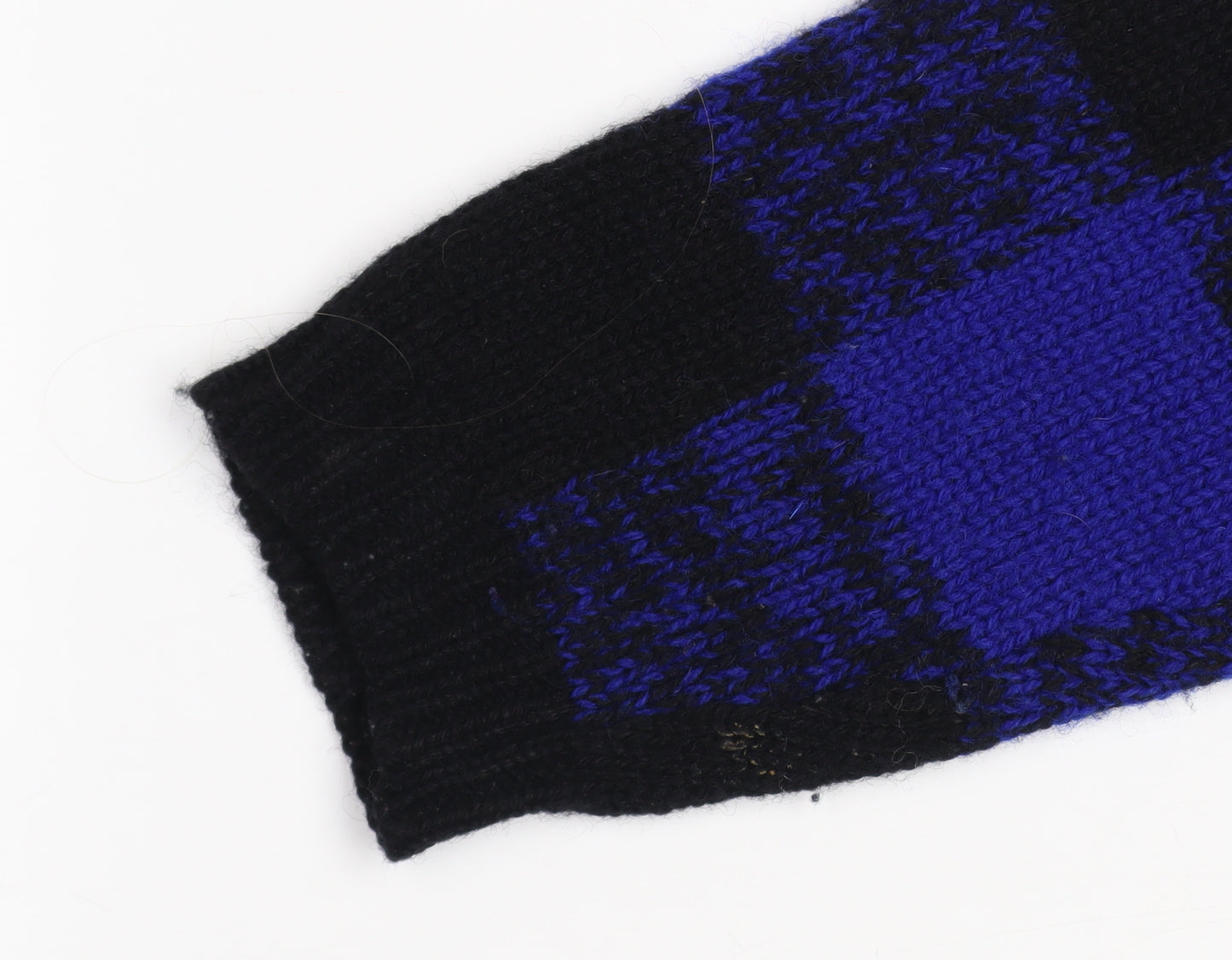 Vintage Gap Clothing Co. Men's Blue Black Wool Jumper Size S