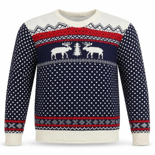 Knitwear Gallery Men Blue Christmas Fair Isle Jumper Size L