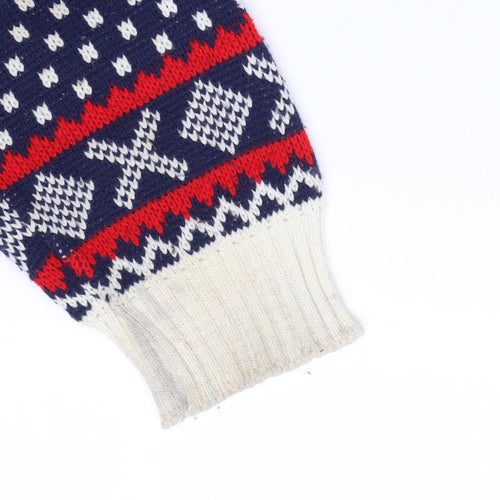 Knitwear Gallery Men Blue Christmas Fair Isle Jumper Size L