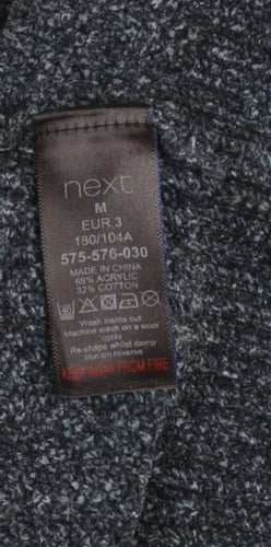Next Men's Blue Acrylic Cotton Crew Neck Chunky Knit Jumper M