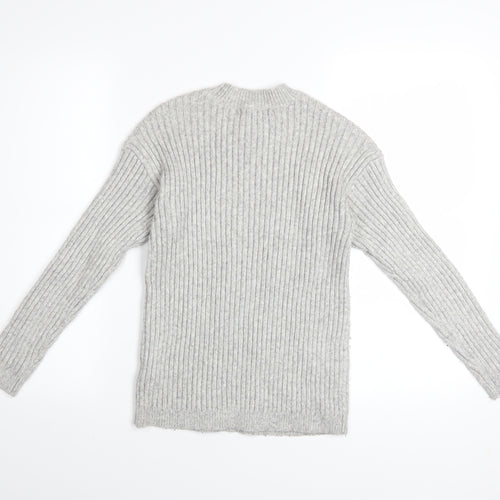 Marks and Spencer Women’s Grey Ribbed Knit Pullover Jumper XS