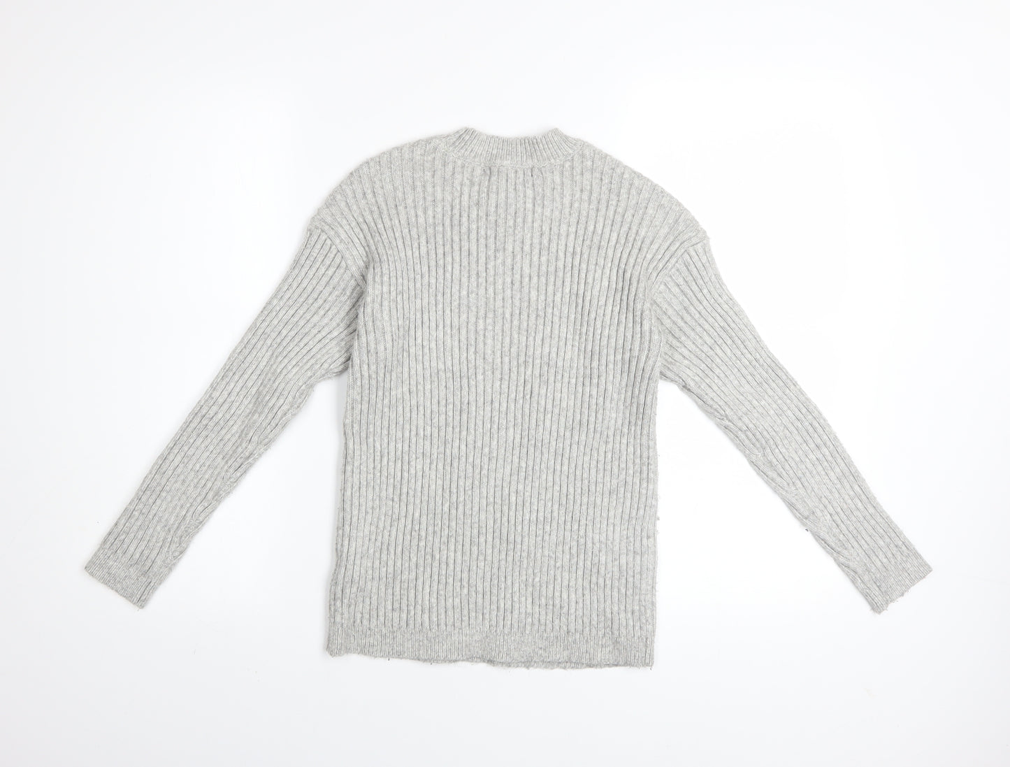 Marks and Spencer Women’s Grey Ribbed Knit Pullover Jumper XS