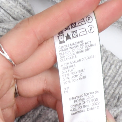 Marks and Spencer Women’s Grey Ribbed Knit Pullover Jumper XS