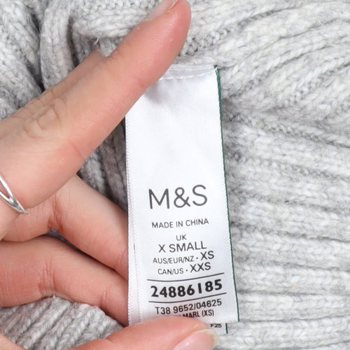 Marks and Spencer Women’s Grey Ribbed Knit Pullover Jumper XS