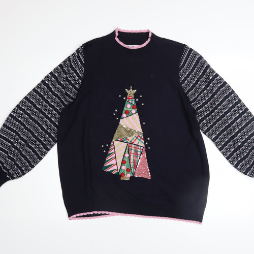 Next Women’s Black Christmas Sequin Jumper L Petite Pullover