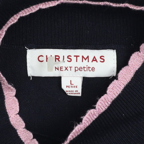 Next Women’s Black Christmas Sequin Jumper L Petite Pullover