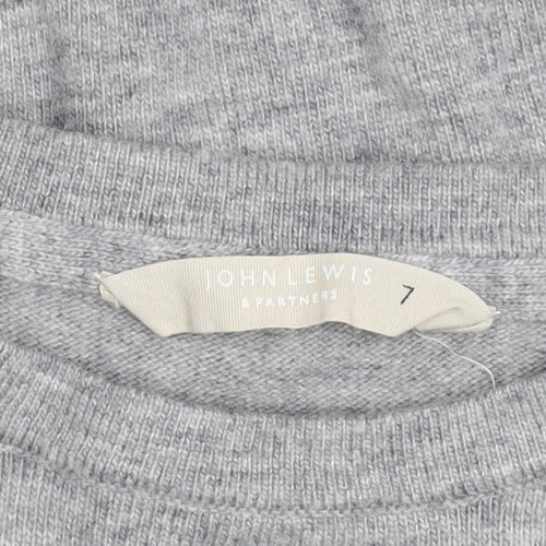 John Lewis Girls Grey Sequin Star Pullover Jumper Age 7 Years