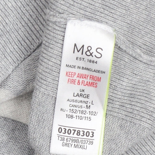 Marks and Spencer Womens Grey Heart Cotton Jumper Size L