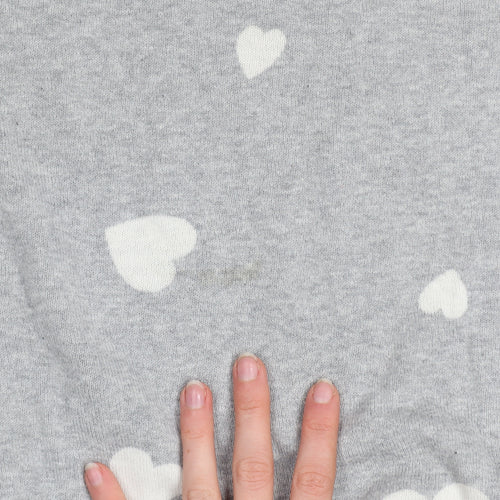 Marks and Spencer Womens Grey Heart Cotton Jumper Size L