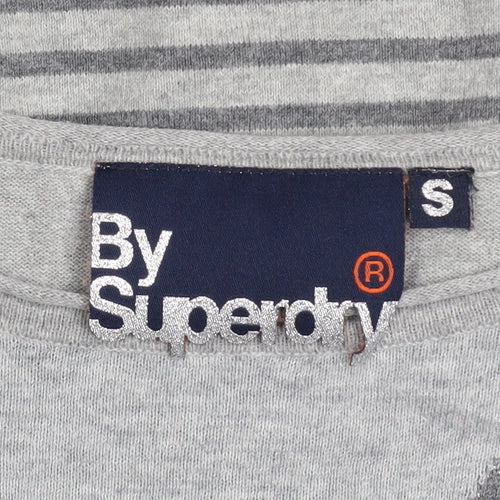 Superdry Women’s Grey Star Stripe Cotton Jumper Size S