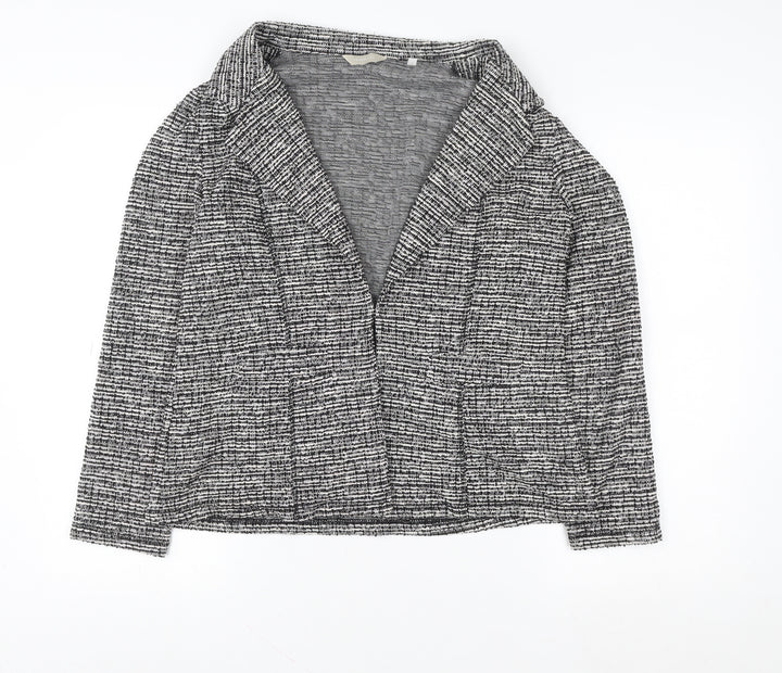 Anthology Women's Black Tweed Blazer Size 14 Classic Smart Jacket