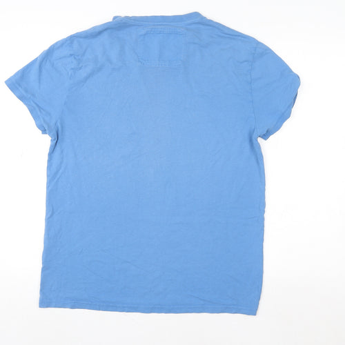 BC London Men Blue Mexico 70 Graphic Cotton T-Shirt Size L Retro Sports Tee