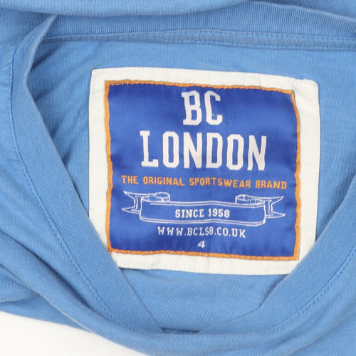 BC London Men Blue Mexico 70 Graphic Cotton T-Shirt Size L Retro Sports Tee