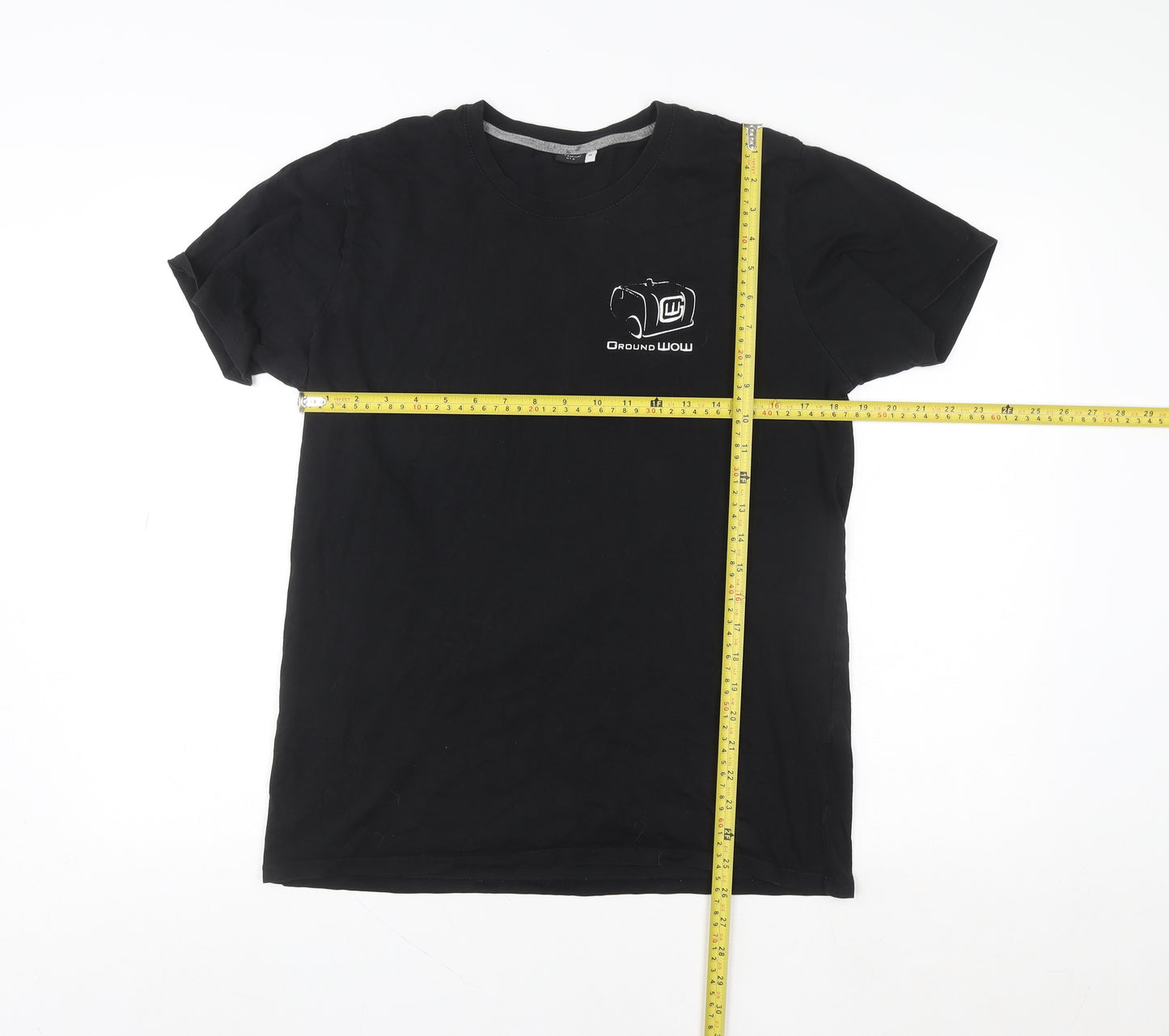 Premium Unisex Black Cotton Crew Neck Short Sleeve T-Shirt M